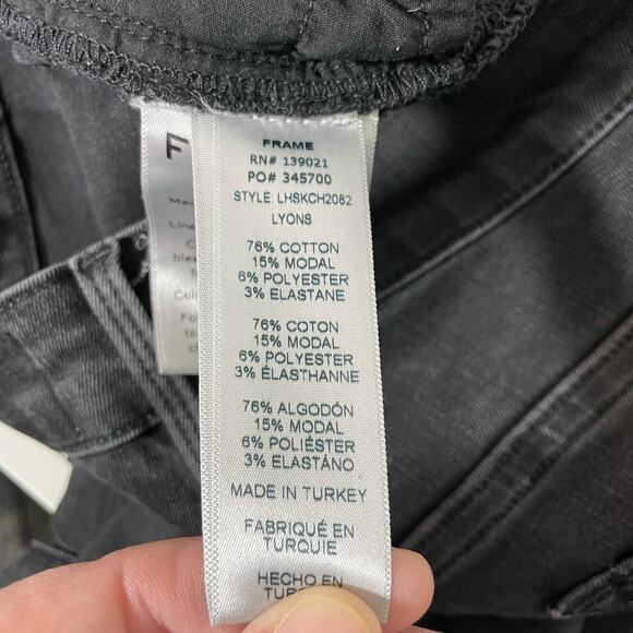 Frame Denim Women's Black Le High Skinny Ripped Raw Hem Ankle Jeans - Size 30 - Picture 9 of 11